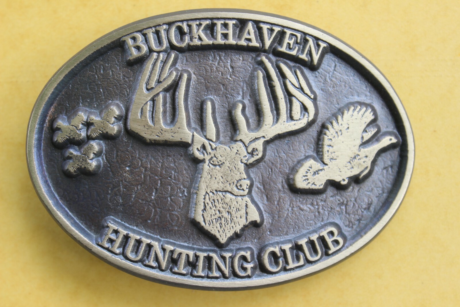 Vintage Brass Belt Buckle Buckhaven Hunting Club McEwen, TN eBay