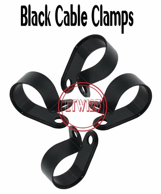 (25 Pieces) 3/8'' Cable Clamp Black UV Resistant  Wire CC0375BL