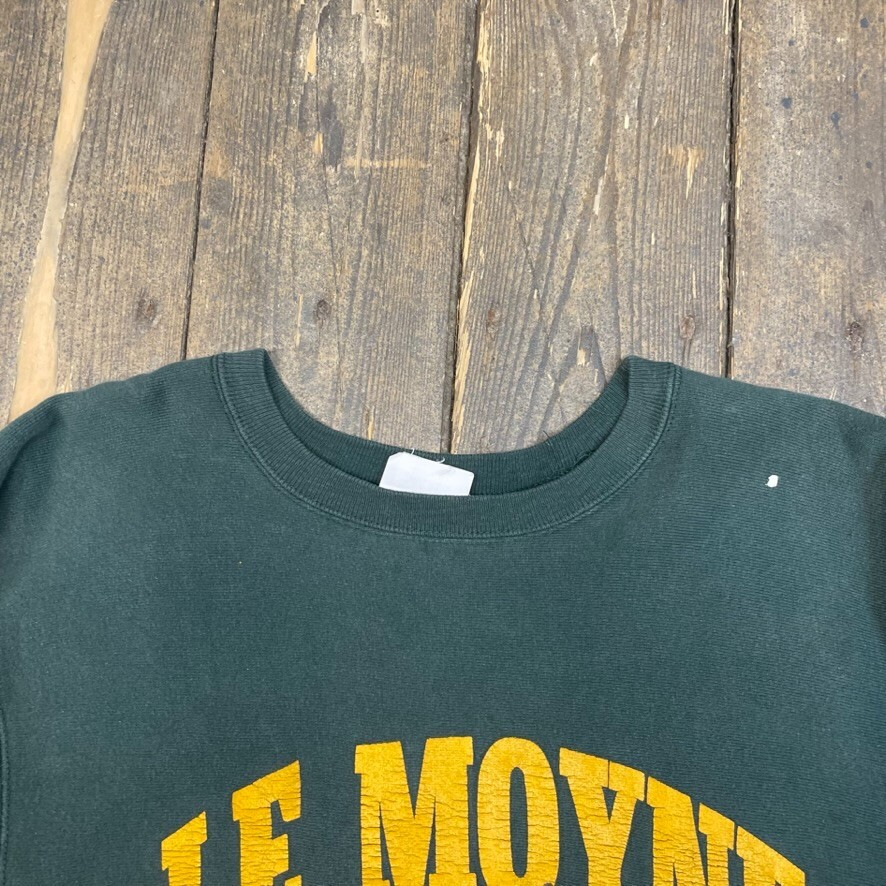 Champion Sweatshirt Mens 80s Reverse Weave Le Moyne Warm Up Jumper, Green, XL image 7