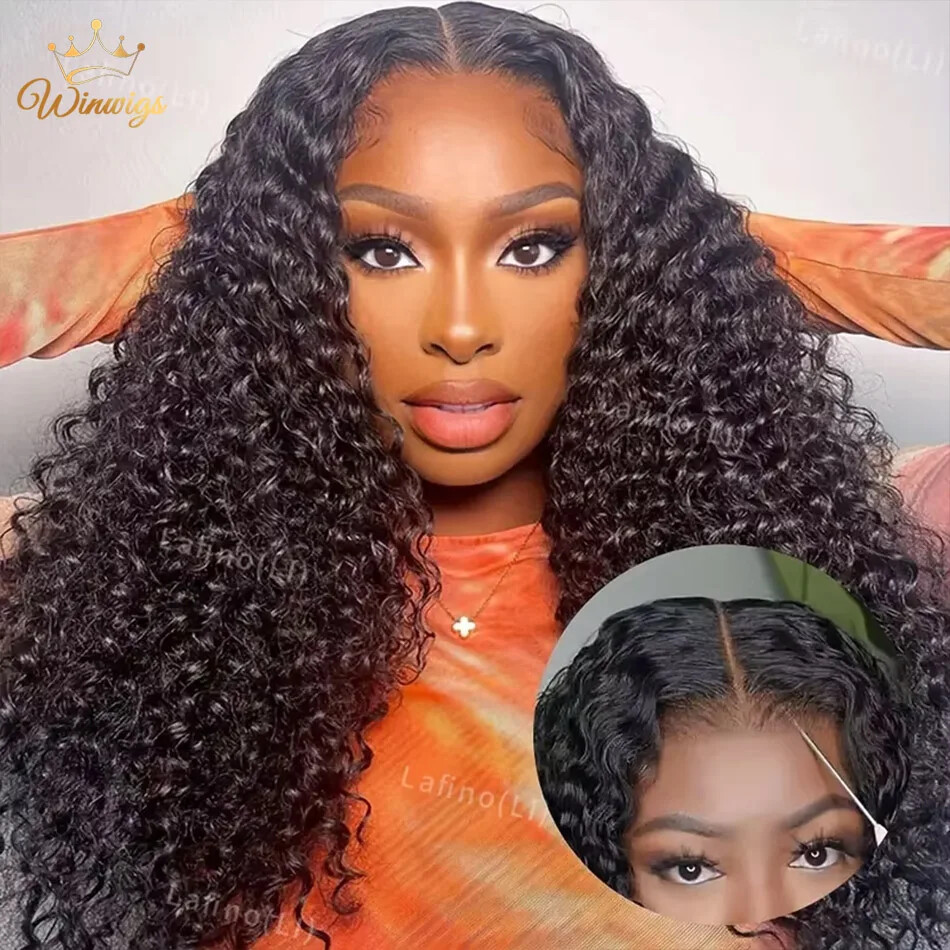 Curly Glueless Lace Closure Wig Pre Plucked Transparent Human Hair Wigs