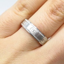 925 Sterling Silver Textured Band Ring Size 5.75