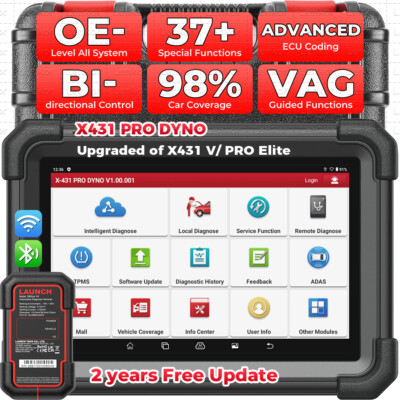 LAUNCH X431 PRO TT DYNO PRO5 Profi OBD2 Diagnosegerät ALL SYSTEM ECU Key CODING