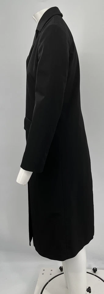Abrigo para mujer Prada negro de poliéster de un solo pecho con botones de ventilación talla 42 Foto 2 de 4
