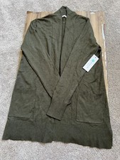 NEW Pink Clover Women's Meduim Green Open Front Cardigan Sweater NWT