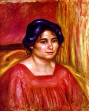 Gabrielle with red blouse by Pierre-Auguste Renoir Giclee Print Repro on Canvas