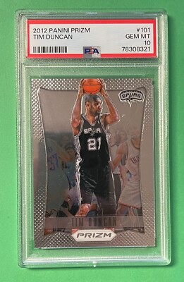 2012-13 PANINI PRIZM TIM DUNCAN #101 PSA 10 GEM MINT SPURS