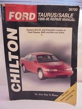 26700 CHILTON FORD TAURUS / SABLE 1986-95 REPAIR MANUAL YELLOWING PAGES USED 