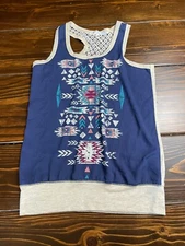 Jolt Tank Top, Womens Size Small, Aztec, Sleeveless, Lace, Racerback
