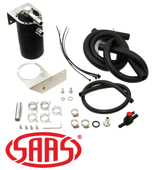 SAAS BAFFLED OIL CATCH CAN KIT FOR TOYOTA HILUX KUN16R KUN26R 1KD-FTV 3.0L I4 - image 2 of 2