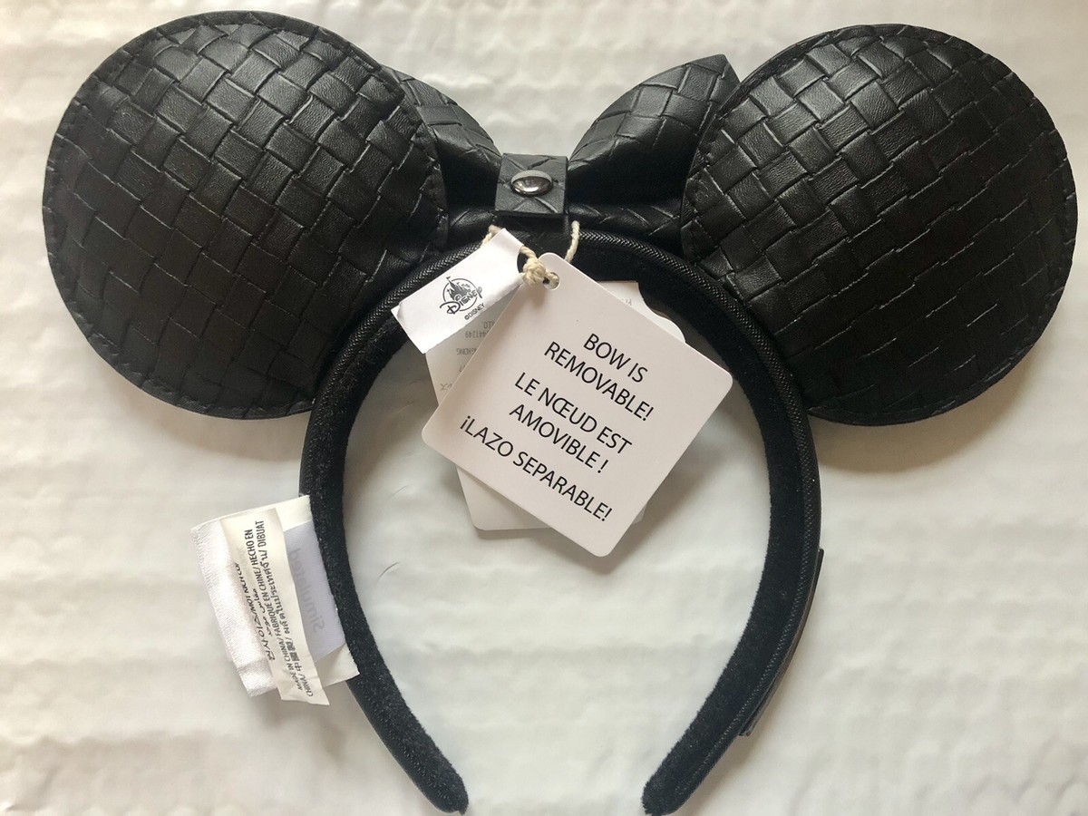 Disney Parks 2024 Loungefly Black Woven Bow Minnie Mickey