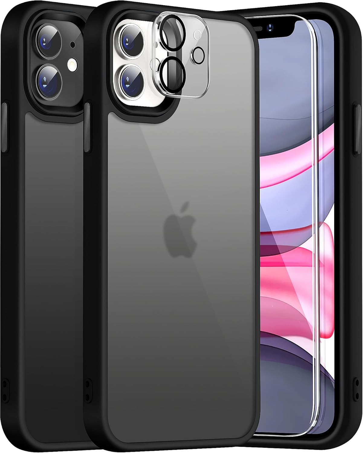 [5 in 1 for Iphone 11 Case, [Anti-Yellowing] [Military-Grade Protection] [With 2