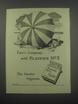 1954 Players No. 3 Cigarettes Ad - Two's company.. With Player's No. 3