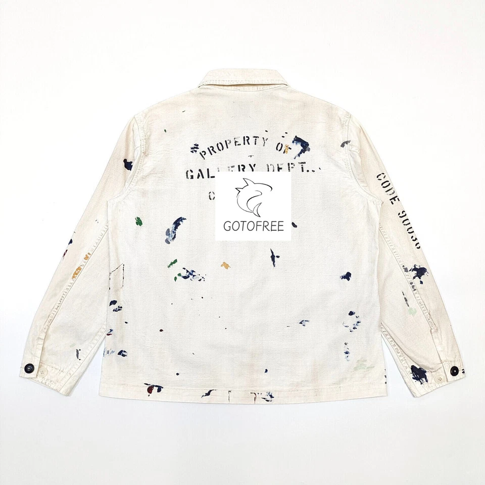 GOTOFREE 24 FW NUEVA CHAQUETA VINTAGE CAMISA BOTÓN PINTADA A MANO GRAFFITI CHAQUETA ABRIGO Foto 2 de 4