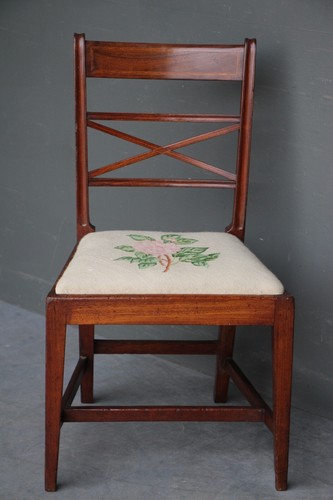 Antique Georgian desk chair Sheraton period mahogany with satinwood inlay 1790 - Picture 3 of 11