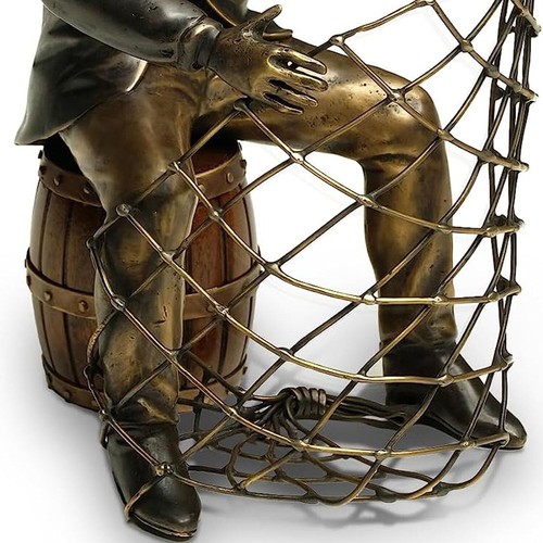 Portabotellas de vino clásico de pescador de latón para entusiastas del vino, Maitland Smith - Imagen 2 de 8