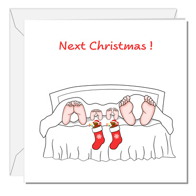 Zwillinge Baby Weihnachtskarte zwei Kinder von schwangerer Frau/Mutter zu Vater Ehemann,
