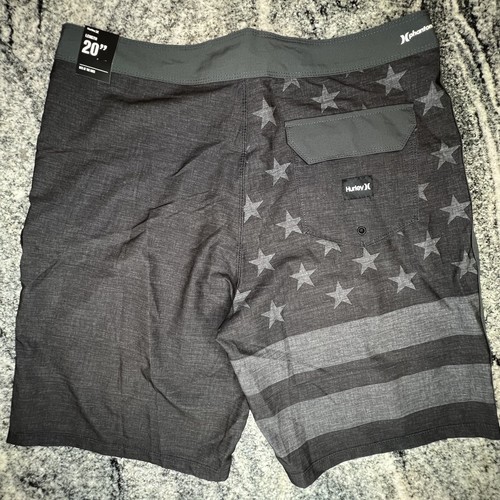Pantalones Cortos de Tabla Hurley Phantom Patriot Para Hombre Talla 30 Nadar Bandera de EE. UU. Estrellas ELASTIZADOS - Imagen 3 de 10