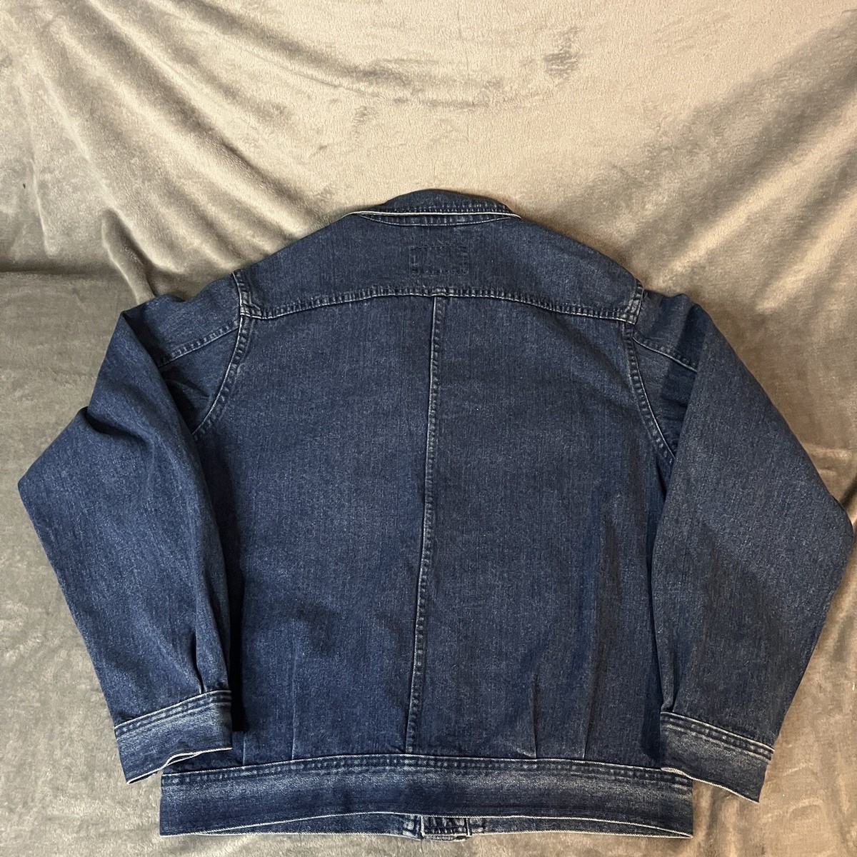 VINTAGE Lands End Jacket Mens Large Denim Blue Jean Truckers VINTAGE Lands End Jacket Mens Large Denim Blue Jean Truckers