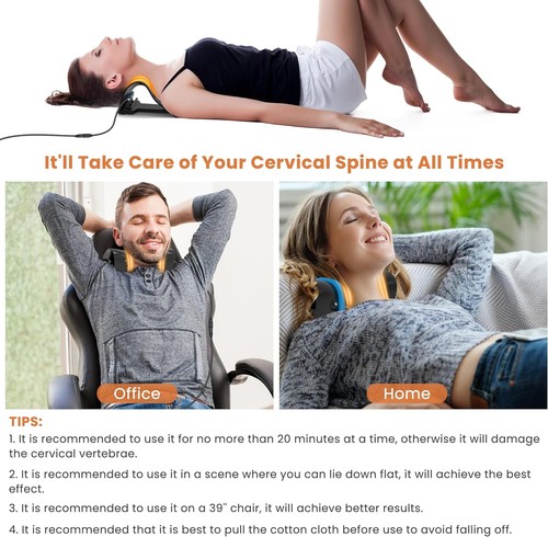 Heated Cervical Neck Traction Device for Neck Muscle Tension Stress Pain Relief - Picture 6 of 7