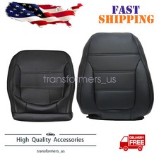 For 2011-2017 Vw Jetta Driver Side Bottom Back Leather Seat Cover Black 2pcs