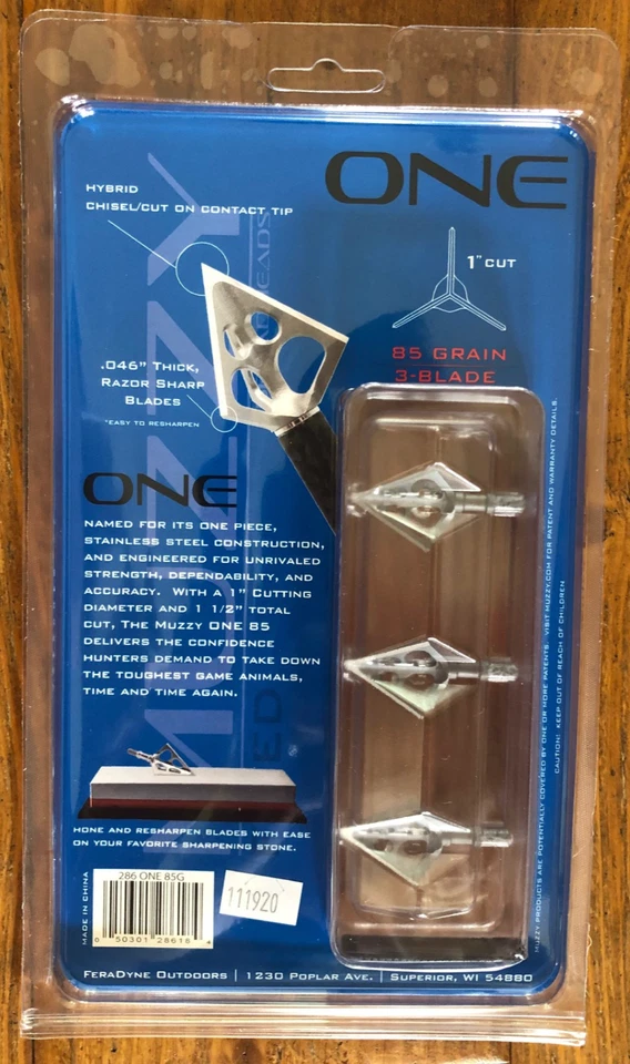 Muzzy - UNA 3 Hojas 85 g Cabeza Ancha, Corte 1" (5 Paquetes) - DISTRIBUIDOR AUTORIZADO Foto 3 de 3