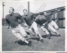 1944 Northwestern University Football Backfield in First Practice Press Photo