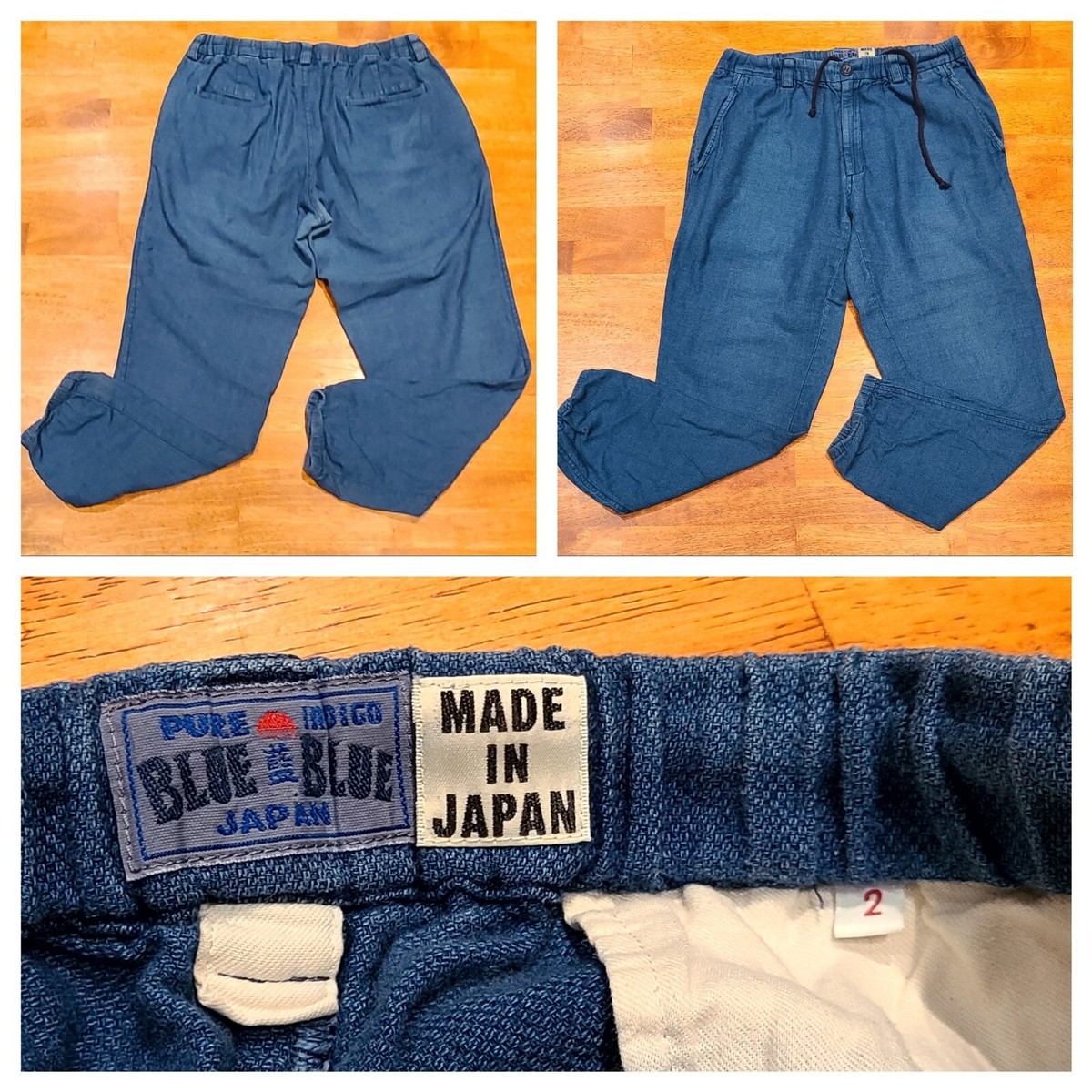 Blue Blue Japan Pure Indigo Casual Jogger Pants Elastic