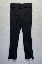 Nine West Dress Pants Women Medium Black Viscose Stretch Formal Business Pull On