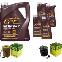 Inspektionspaket 9L Mannol 5W-30 FüR Mercedes W639 CDI 3.0 W164 ML 320 122 E