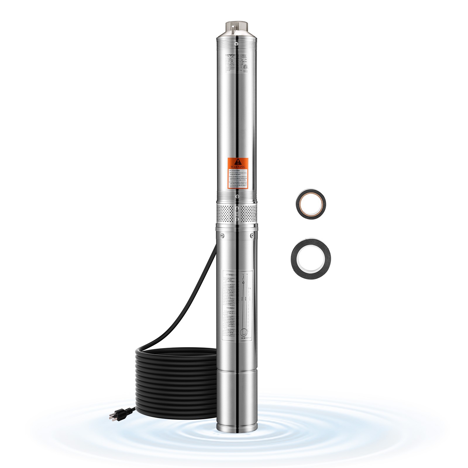 VEVOR 1.5HP Deep Well Submersible Pump Stainless Steel Water