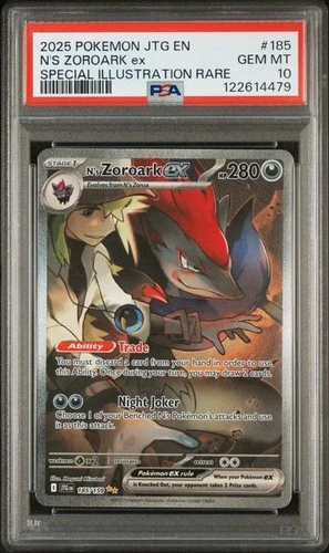 Pokemon N's Zoroark ex Journey Together Special Illustration Rare #185 PSA 10
