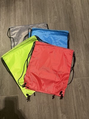 10 Drawstring Backpack Bags Multi Color Sports Gym Bag Cinch Sack Sackpack Bag
