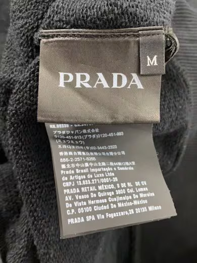 PRADA Zip Hoodie/ Medium/ Cotton/ Black/ Solid Color/ UJL186 S202 1YYB thumbnail 4