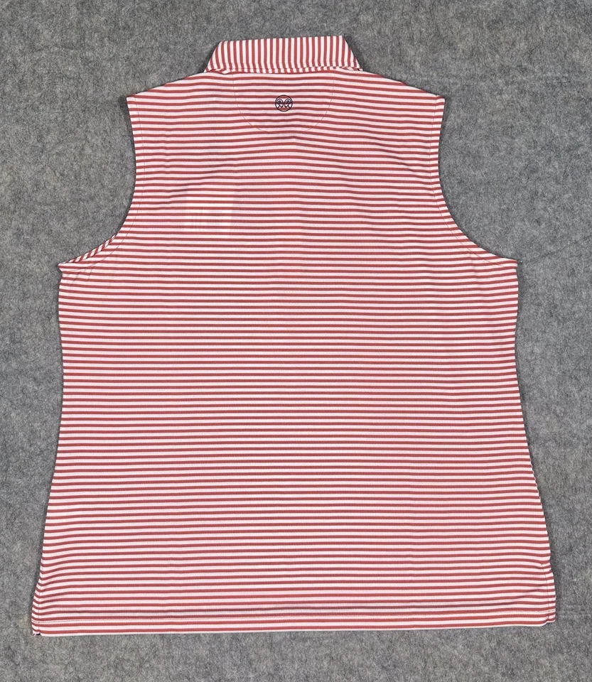 Женская футболка-поло Renwick без рукавов Performance Pique L в красную полоску для гольфа тенниса - Изображение 2 из 4