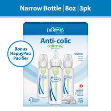 Anti-Colic Baby Bottles Slow Flow Narrow Feeding Bottle 3 Pack 0m 