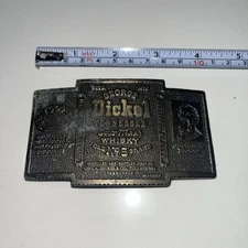 George Dickel Tennessee Sour Mash Whisky Belt Buckle 3 7/8” Vintage
