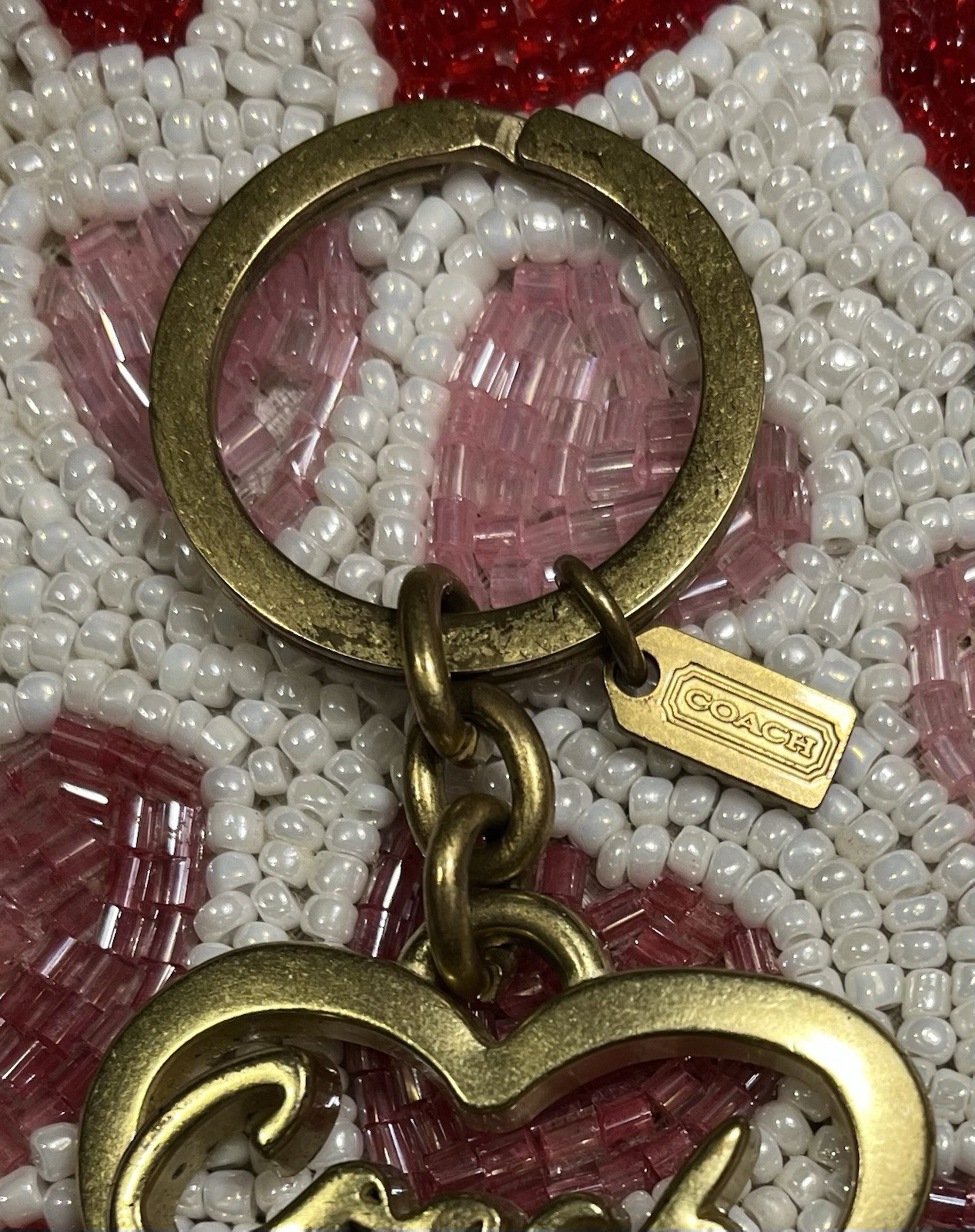 Coach Heart Script Keychain Charm! - image 2