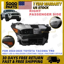 Right Side Half Led & Halogen Headlight Assembly For 2024-2025 Toyota Tacoma TRD
