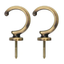 2Pcs Aluminum Alloy Wall Mounted Curtain Holdback Drapery Tieback Hooks Bronze