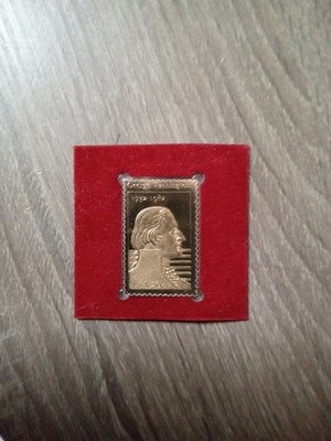 250th Anniv. First Day Of Issue 1982 US Replica 20Cent Stamp 22k Gold Layered.