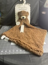 Snuggly Lovey Bear Grizzly Brown Soft Plush Sherpa Lining Security Blanket 15"