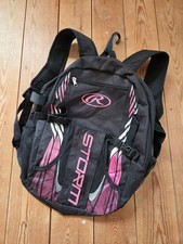 Rawlings Storm Girls Softball Baseball Backpack Black Pink Bat Storage Fence