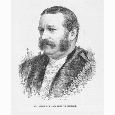 LONDON Mr Alderman & Sheriff Hanson - Antiker Druck 1881