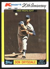 Don Drysdale 1982 Topps Kmart 20th Anniversary #42 Los Angeles Dodgers