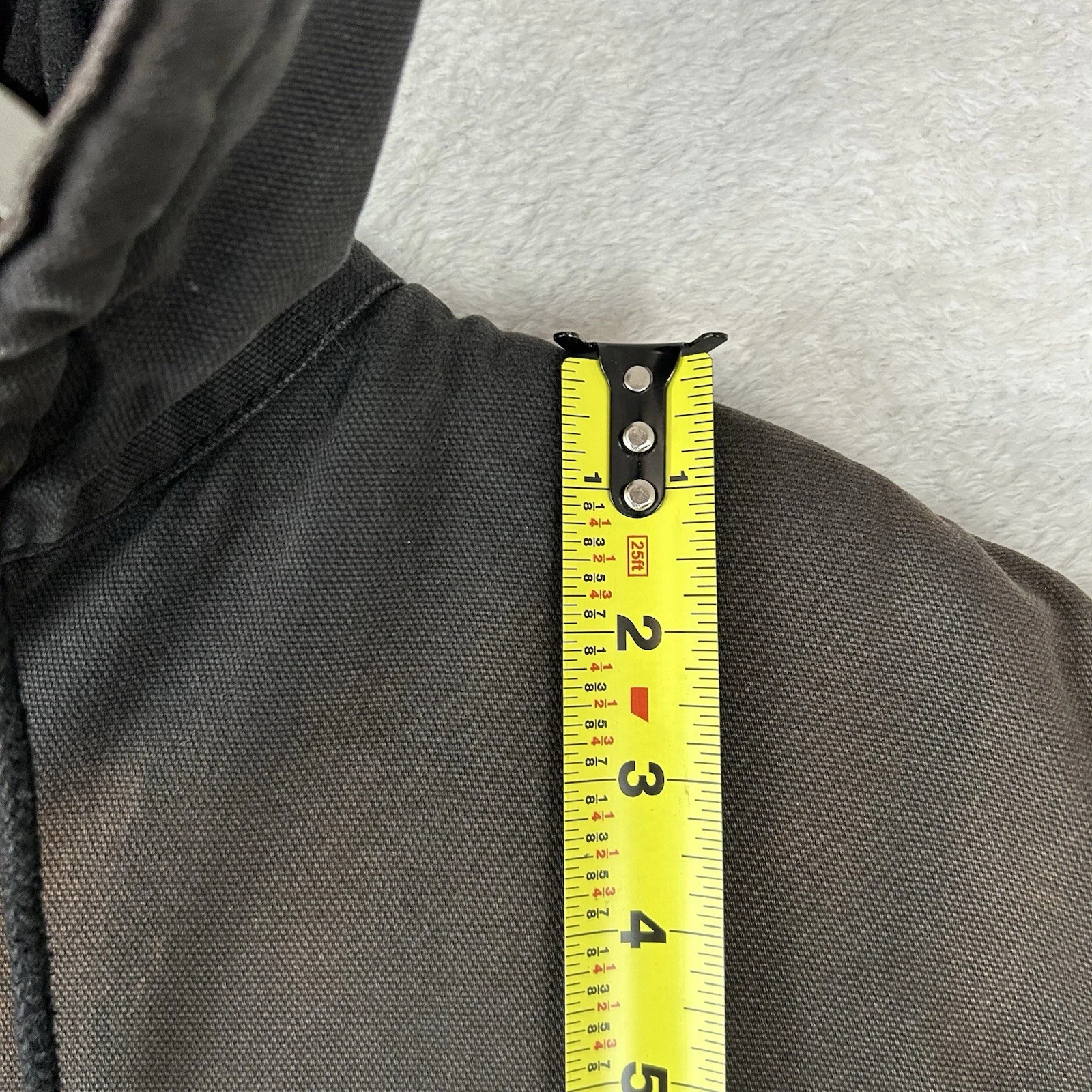 WALLS Hooded Distressed Dark Brown Zip Up Duck Canvas Work Jacket Men L Sun Fade image 11