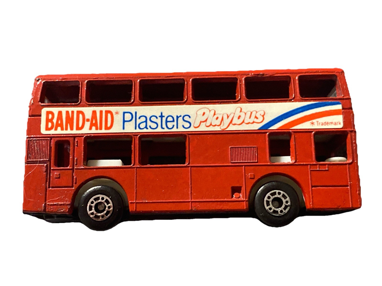 MATCHBOX LEYLAND TITAN DOUBLE DECKER BUS 1981 BAND-AID PLASTERS PLAYBUS