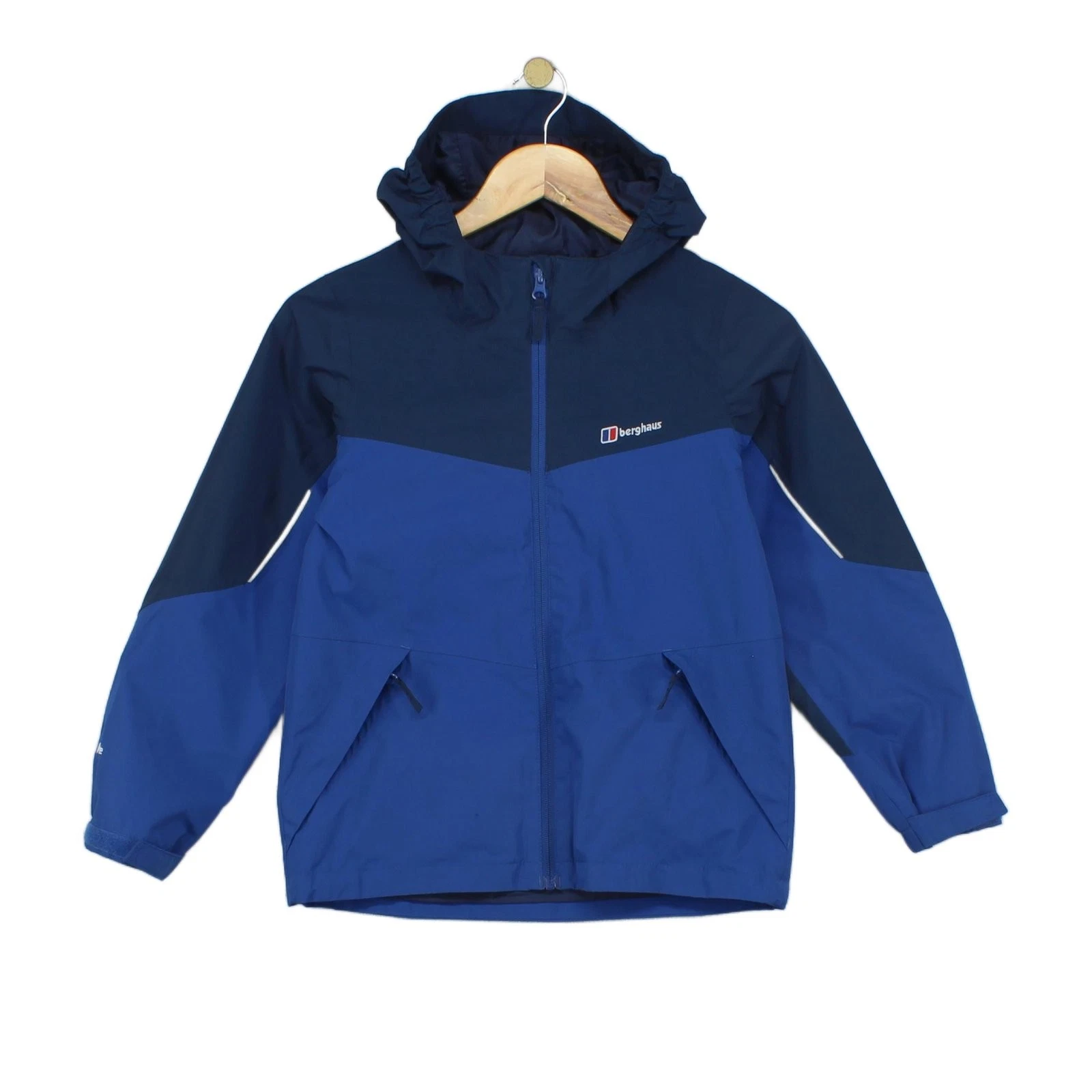Berghaus Waterproof Jacket Boys Size 9-10 Years Blue Hooded Outdoor Kids