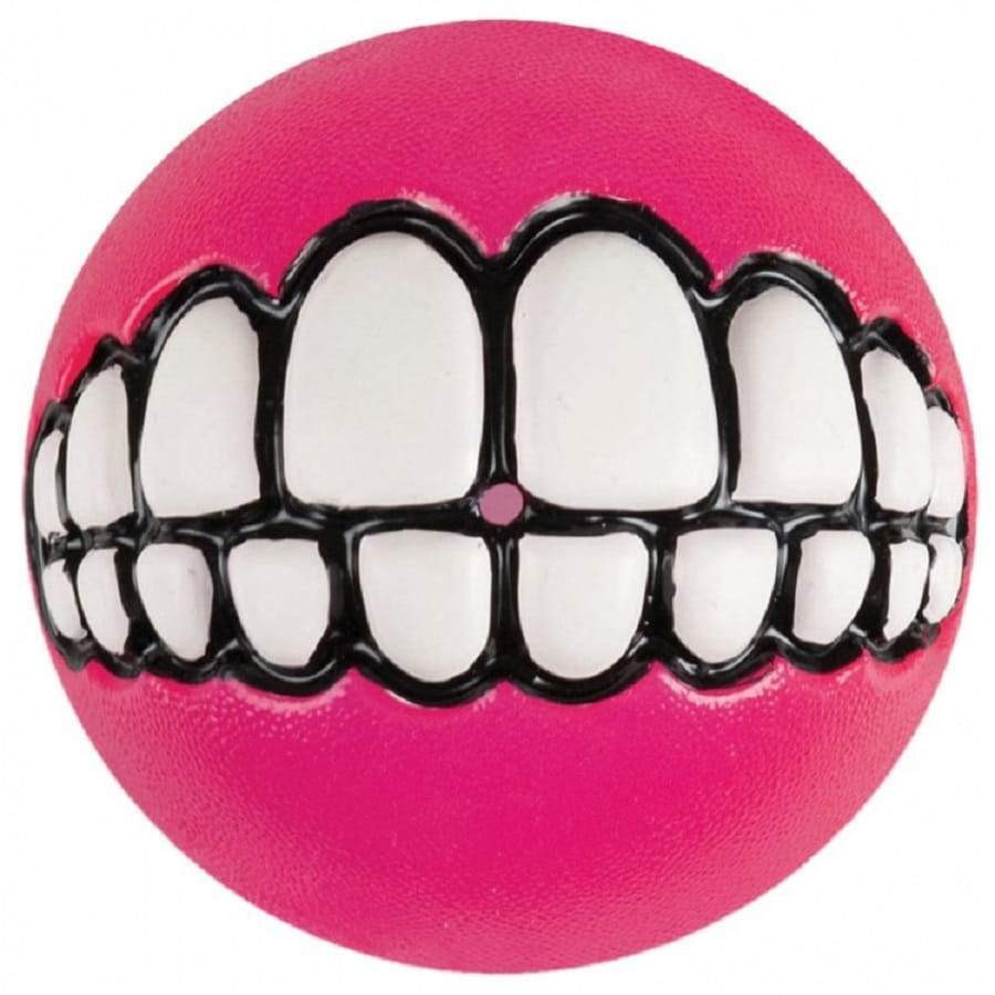 Rogz Grinz Ball Pink Dog Toy, MEDIUM