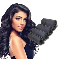 Donna Satin Foam Rollers 30PCS Heatless Hair Rollers Sleep-In Curlers Black