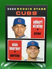 2020 Topps Heritage Rookie Stars #121 ADBERT ALZOLAY NICO HOERNER Chicago Cub RC